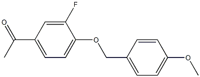 1-{3-fluoro-4-[(4-methoxyphenyl)methoxy]phenyl}ethan-1-one Struktur