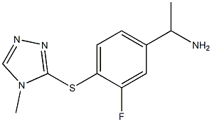1-{3-fluoro-4-[(4-methyl-4H-1,2,4-triazol-3-yl)sulfanyl]phenyl}ethan-1-amine Struktur