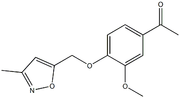 1-{3-methoxy-4-[(3-methyl-1,2-oxazol-5-yl)methoxy]phenyl}ethan-1-one,,结构式