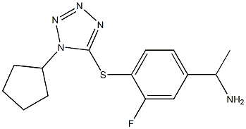 1-{4-[(1-cyclopentyl-1H-1,2,3,4-tetrazol-5-yl)sulfanyl]-3-fluorophenyl}ethan-1-amine|