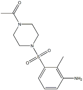 1-{4-[(3-amino-2-methylbenzene)sulfonyl]piperazin-1-yl}ethan-1-one 化学構造式