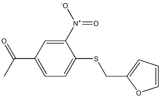 1-{4-[(furan-2-ylmethyl)sulfanyl]-3-nitrophenyl}ethan-1-one Struktur