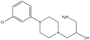 1-amino-3-[4-(3-chlorophenyl)piperazin-1-yl]propan-2-ol 化学構造式