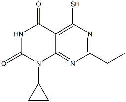 1-cyclopropyl-7-ethyl-5-mercaptopyrimido[4,5-d]pyrimidine-2,4(1H,3H)-dione 结构式