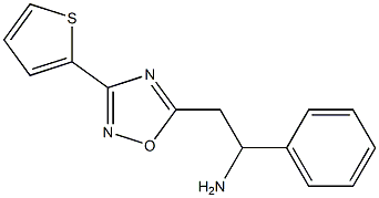 1-phenyl-2-[3-(thiophen-2-yl)-1,2,4-oxadiazol-5-yl]ethan-1-amine 化学構造式