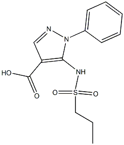 1-phenyl-5-(propane-1-sulfonamido)-1H-pyrazole-4-carboxylic acid Struktur