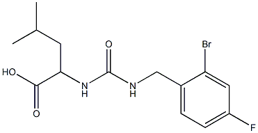 2-({[(2-bromo-4-fluorophenyl)methyl]carbamoyl}amino)-4-methylpentanoic acid 化学構造式