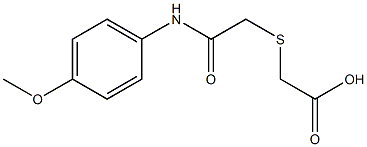 2-({[(4-methoxyphenyl)carbamoyl]methyl}sulfanyl)acetic acid,,结构式