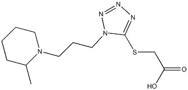 2-({1-[3-(2-methylpiperidin-1-yl)propyl]-1H-1,2,3,4-tetrazol-5-yl}sulfanyl)acetic acid 化学構造式