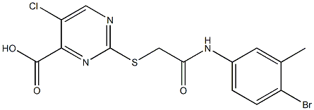 2-({2-[(4-bromo-3-methylphenyl)amino]-2-oxoethyl}thio)-5-chloropyrimidine-4-carboxylic acid Structure