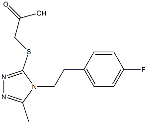 2-({4-[2-(4-fluorophenyl)ethyl]-5-methyl-4H-1,2,4-triazol-3-yl}sulfanyl)acetic acid Struktur