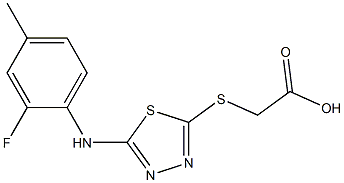 2-({5-[(2-fluoro-4-methylphenyl)amino]-1,3,4-thiadiazol-2-yl}sulfanyl)acetic acid