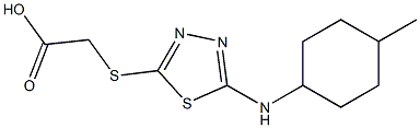2-({5-[(4-methylcyclohexyl)amino]-1,3,4-thiadiazol-2-yl}sulfanyl)acetic acid 结构式