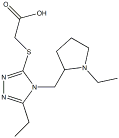 2-({5-ethyl-4-[(1-ethylpyrrolidin-2-yl)methyl]-4H-1,2,4-triazol-3-yl}sulfanyl)acetic acid|