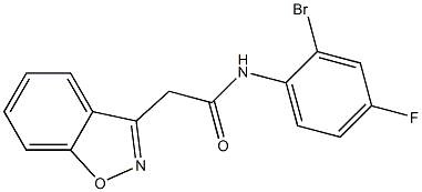 2-(1,2-benzoxazol-3-yl)-N-(2-bromo-4-fluorophenyl)acetamide 化学構造式