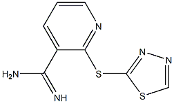 2-(1,3,4-thiadiazol-2-ylsulfanyl)pyridine-3-carboximidamide,,结构式