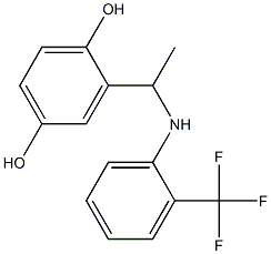 2-(1-{[2-(trifluoromethyl)phenyl]amino}ethyl)benzene-1,4-diol Struktur