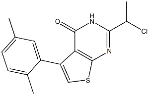 2-(1-chloroethyl)-5-(2,5-dimethylphenyl)-3H,4H-thieno[2,3-d]pyrimidin-4-one Structure