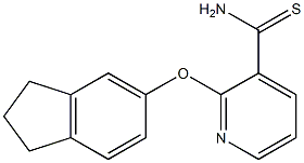 2-(2,3-dihydro-1H-inden-5-yloxy)pyridine-3-carbothioamide Structure