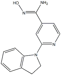 2-(2,3-dihydro-1H-indol-1-yl)-N'-hydroxypyridine-4-carboximidamide 结构式