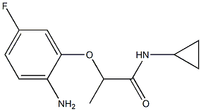 2-(2-amino-5-fluorophenoxy)-N-cyclopropylpropanamide Struktur