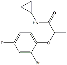 2-(2-bromo-4-fluorophenoxy)-N-cyclopropylpropanamide 化学構造式