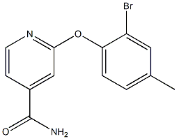 2-(2-bromo-4-methylphenoxy)pyridine-4-carboxamide,,结构式