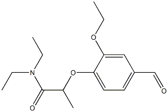 2-(2-ethoxy-4-formylphenoxy)-N,N-diethylpropanamide,,结构式