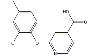 2-(2-methoxy-4-methylphenoxy)pyridine-4-carboxylic acid,,结构式