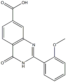 2-(2-methoxyphenyl)-4-oxo-3,4-dihydroquinazoline-7-carboxylic acid,,结构式