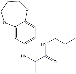 2-(3,4-dihydro-2H-1,5-benzodioxepin-7-ylamino)-N-(2-methylpropyl)propanamide Struktur