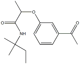 2-(3-acetylphenoxy)-N-(2-methylbutan-2-yl)propanamide 结构式