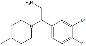 2-(3-bromo-4-fluorophenyl)-2-(4-methylpiperidin-1-yl)ethanamine Structure