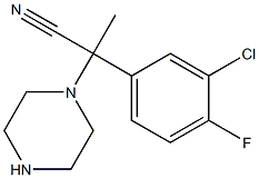 2-(3-chloro-4-fluorophenyl)-2-(piperazin-1-yl)propanenitrile Structure