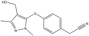 2-(4-{[4-(hydroxymethyl)-1,3-dimethyl-1H-pyrazol-5-yl]oxy}phenyl)acetonitrile Struktur