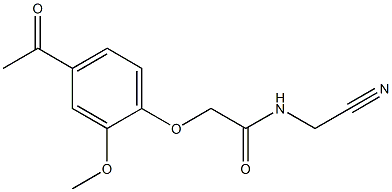 2-(4-acetyl-2-methoxyphenoxy)-N-(cyanomethyl)acetamide 结构式