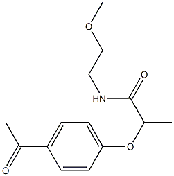 2-(4-acetylphenoxy)-N-(2-methoxyethyl)propanamide Struktur
