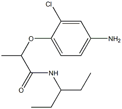 2-(4-amino-2-chlorophenoxy)-N-(pentan-3-yl)propanamide 化学構造式