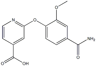 2-(4-carbamoyl-2-methoxyphenoxy)pyridine-4-carboxylic acid 化学構造式