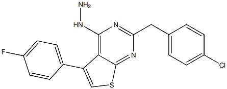 2-(4-chlorobenzyl)-5-(4-fluorophenyl)-4-hydrazinothieno[2,3-d]pyrimidine Structure