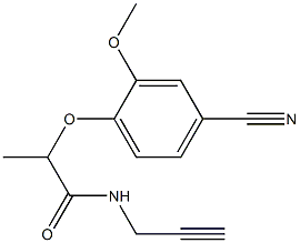 2-(4-cyano-2-methoxyphenoxy)-N-(prop-2-yn-1-yl)propanamide,,结构式