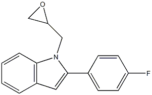2-(4-fluorophenyl)-1-(oxiran-2-ylmethyl)-1H-indole 结构式