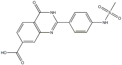 2-(4-methanesulfonamidophenyl)-4-oxo-3,4-dihydroquinazoline-7-carboxylic acid 结构式