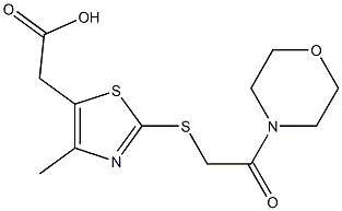 2-(4-methyl-2-{[2-(morpholin-4-yl)-2-oxoethyl]sulfanyl}-1,3-thiazol-5-yl)acetic acid Struktur