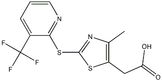 2-(4-methyl-2-{[3-(trifluoromethyl)pyridin-2-yl]sulfanyl}-1,3-thiazol-5-yl)acetic acid,,结构式