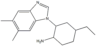 2-(5,6-dimethyl-1H-1,3-benzodiazol-1-yl)-4-ethylcyclohexan-1-amine 化学構造式