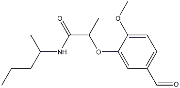 2-(5-formyl-2-methoxyphenoxy)-N-(pentan-2-yl)propanamide 化学構造式