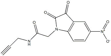 2-(5-nitro-2,3-dioxo-2,3-dihydro-1H-indol-1-yl)-N-(prop-2-yn-1-yl)acetamide,,结构式