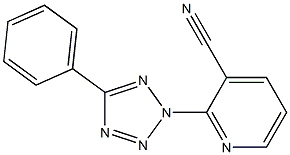2-(5-phenyl-2H-1,2,3,4-tetrazol-2-yl)pyridine-3-carbonitrile,,结构式