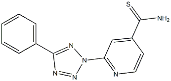 2-(5-phenyl-2H-1,2,3,4-tetrazol-2-yl)pyridine-4-carbothioamide,,结构式